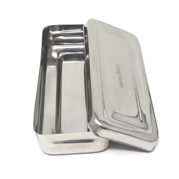 A2Z Scilab Stainless Steel Medical Instrument Box Organizer Storage Tray w/ Lid - 7Lx3Wx1.25H A2Z-ZR-BOX7315 - main